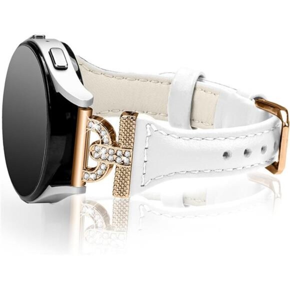 NEW White Leather Samsung Galaxy Watch Band - Picture 1 of 4